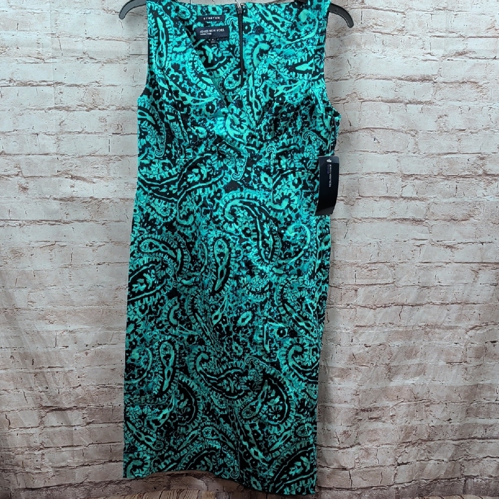 Jones New York Elegant Paisley Green Dress Size 6 Nwt